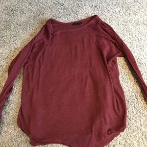 Long sleeve red thin sweater